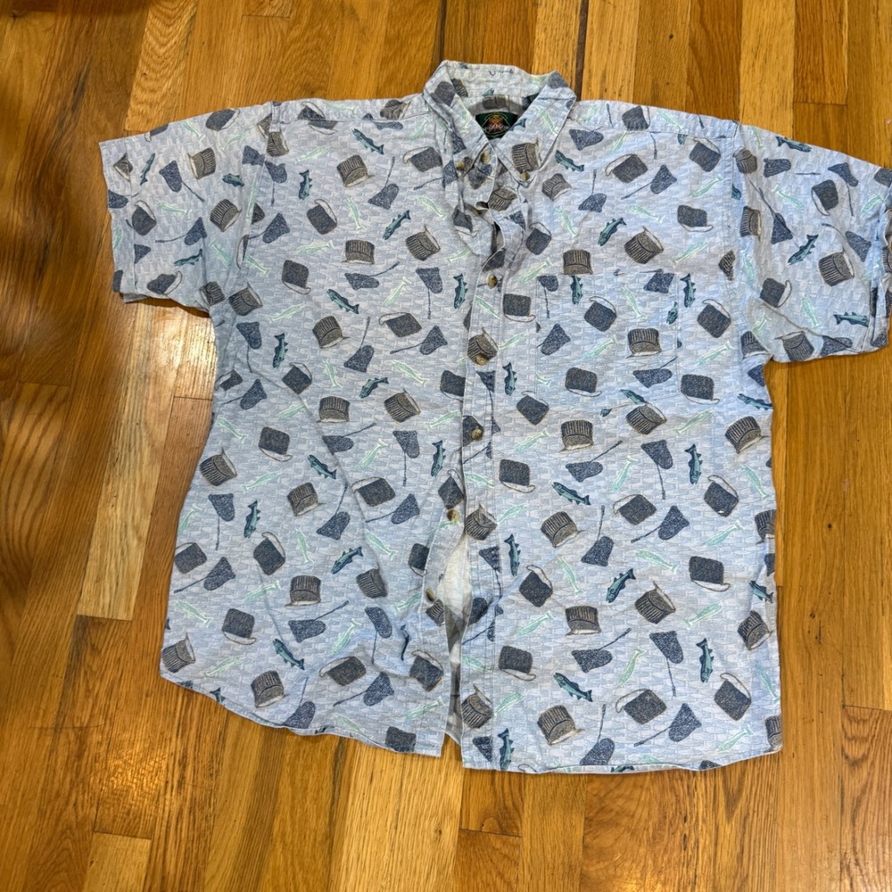 Vintage McGregor Fishing‎ Print Short Sleeve Shirt
